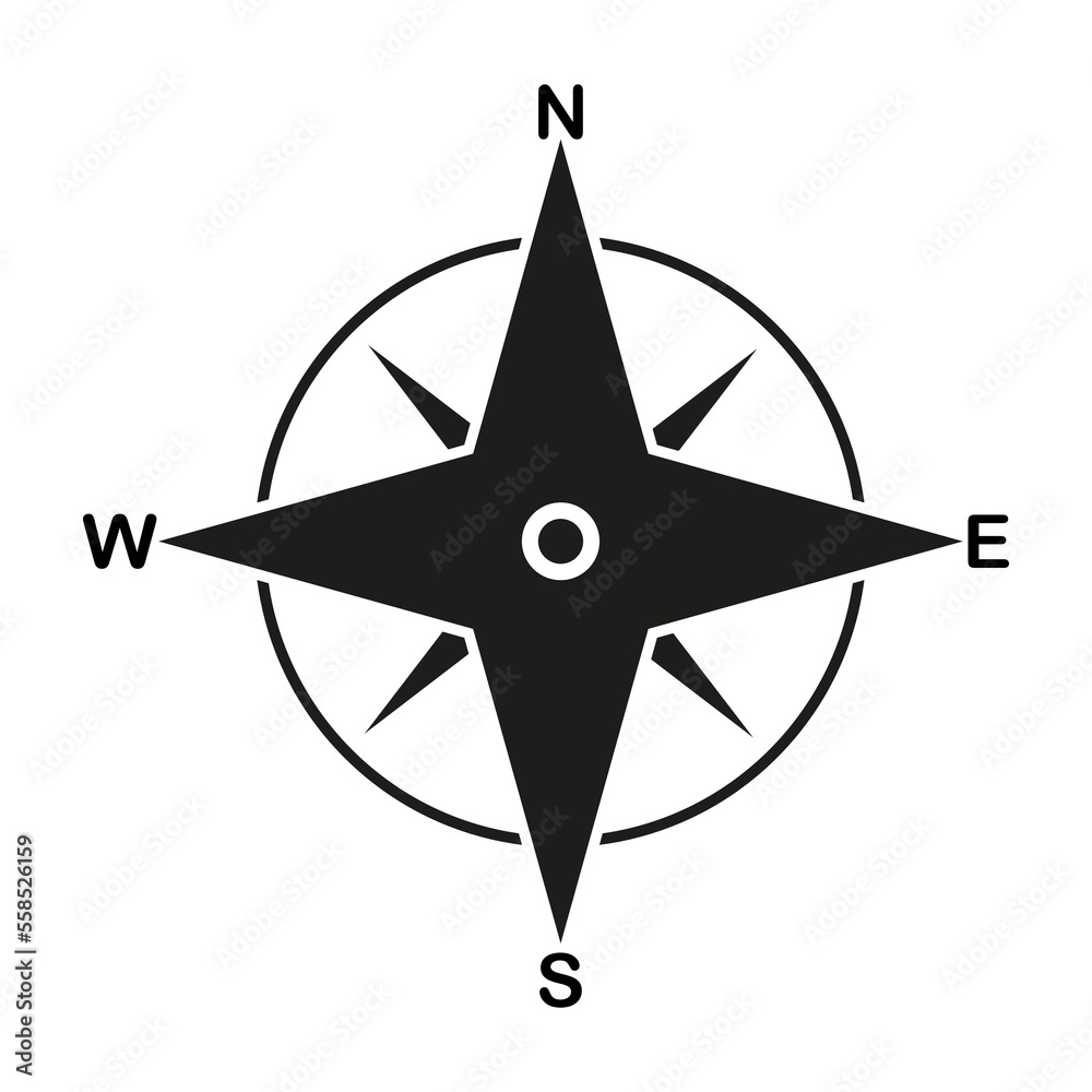 Compass icon sign. Star icon. Vector illustration. Compass icon sign. Star icon. Vector illustration.