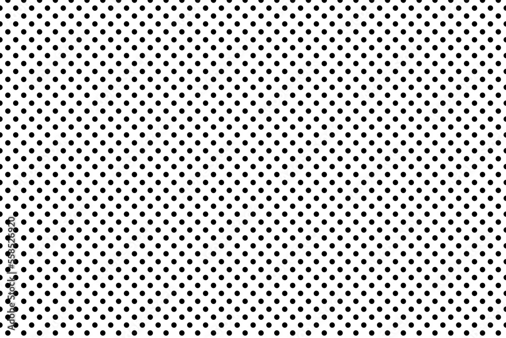 Seamless Large Texture of polka black dot pattern on white abstract background with circles. Suitable for textile, packaging, postcards, Wallpapers, banners. Colorful gifts material, website, design