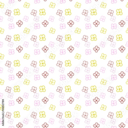 seamless pattern of beautiful flower cartoon