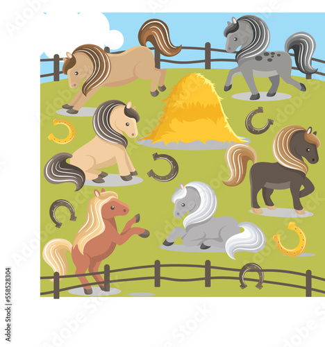 Pretty ponies vector art