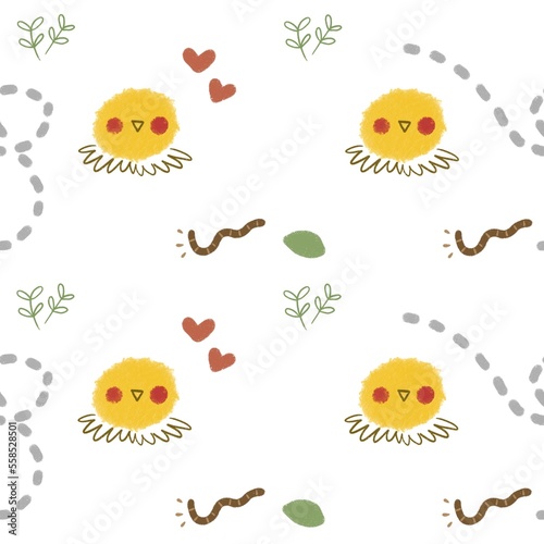 Cute chicken seamless pattern for children fabric