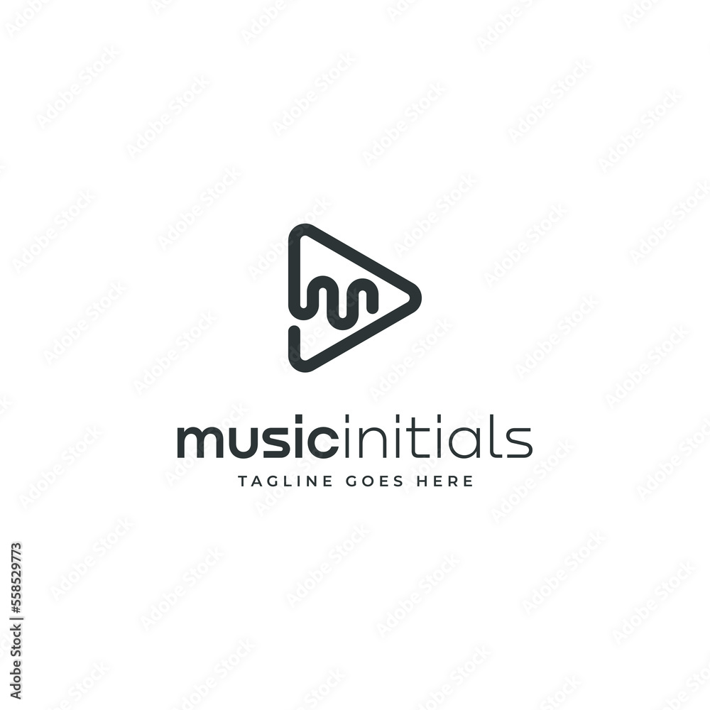 initial m logo and simple music initial m logo and simple music