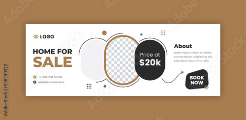 real estate social facebook cover, estate facebook home sale, real estate home sale, facebook, Instagram post, banner design template, elegant, house sale facebook cover