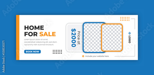 real estate social facebook cover, estate facebook home sale, real estate home sale, facebook, Instagram post, banner design template, elegant, house sale facebook cover