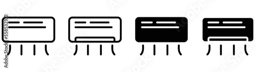 air conditioning icon set simple. vector illustration