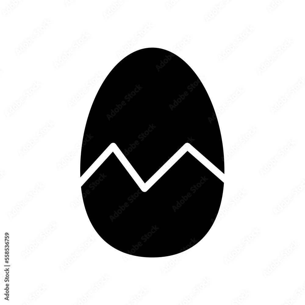 Broken egg icon with shadow on white background.eps Broken egg icon with shadow on white background.eps