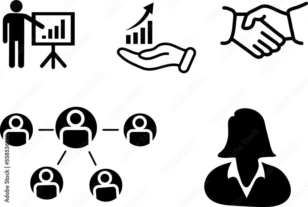 Fototapeta premium Collection of business people Vector Line Icons. Pictogram Set on white Background.eps