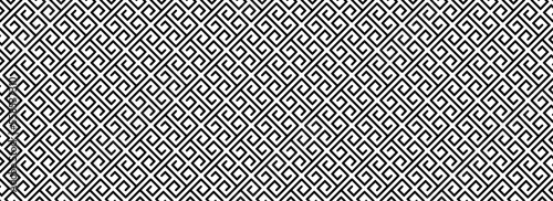 black white line Greek seamless pattern