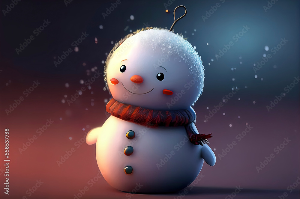 Obraz premium cute snowman in the snow