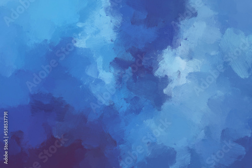 Colorful oil paint brush abstract background. Blue © ginstudio