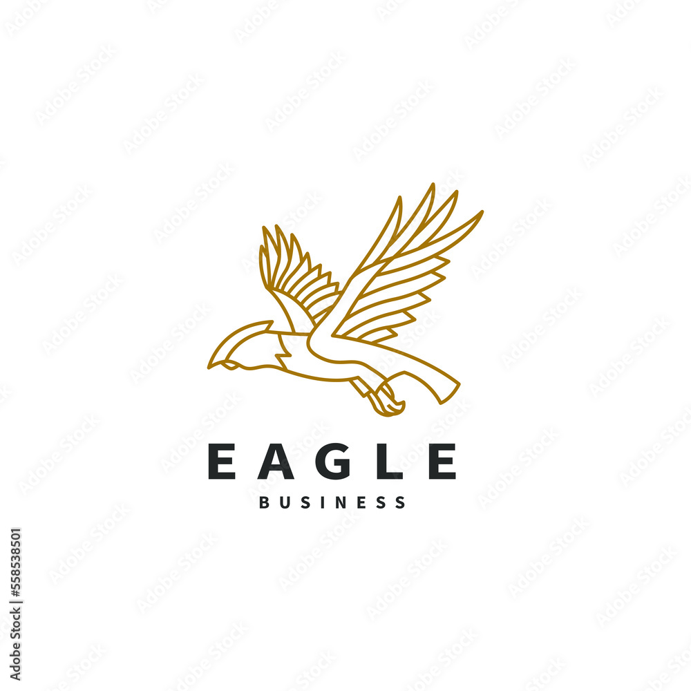 Obraz premium eagle logo design with line art style