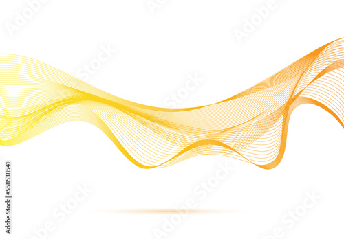 Abstract wave line background with orange yellow gradient color