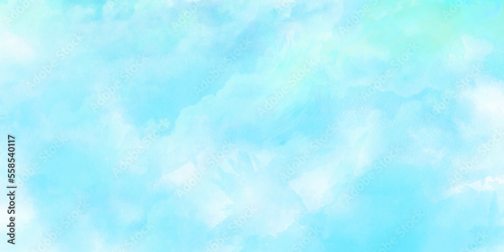 Blue sky with clouds and Abstract watercolor digital art painting for texture background. Abstract blue sky Water color background, Illustration, texture for design.
