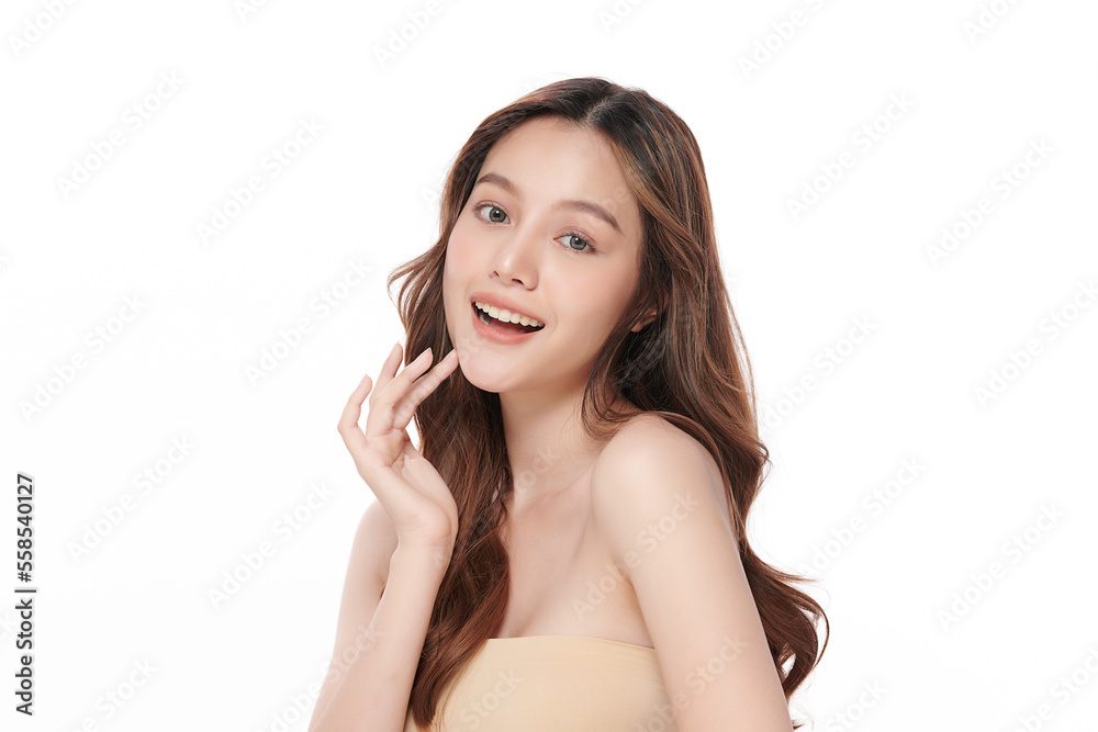 Beautiful young asian woman with clean fresh skin on white background, Face care, Facial treatment, Cosmetology, beauty and spa, Asian women portrait. Beautiful young asian woman with clean fresh skin on white background, Face care, Facial treatment, Cosmetology, beauty and spa, Asian women portrait.