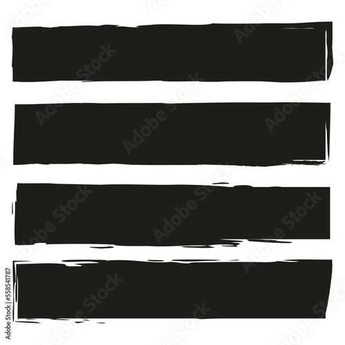 Brush rectangles frames. Ink paint brush stain. Vector illustration. stock image.