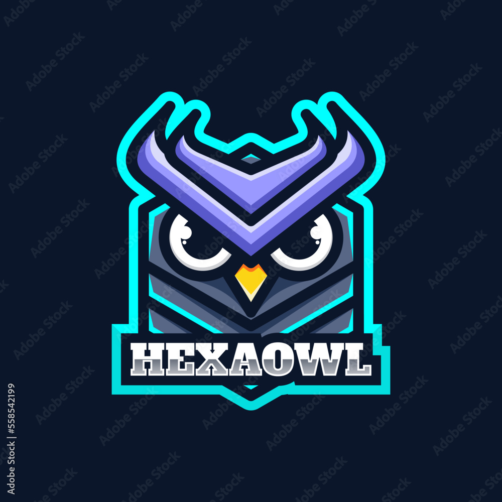 Vector Illustration Owl Sports and E-Sports Style.
