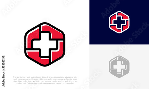 medical cross logo design vector