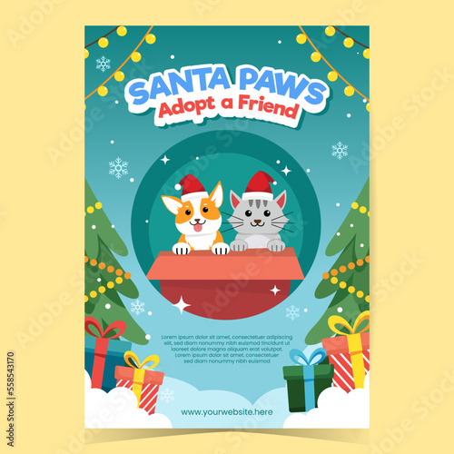 Santa Paws Poster Template