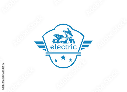 Electric bike logo. Electric motorcycle logo design. 