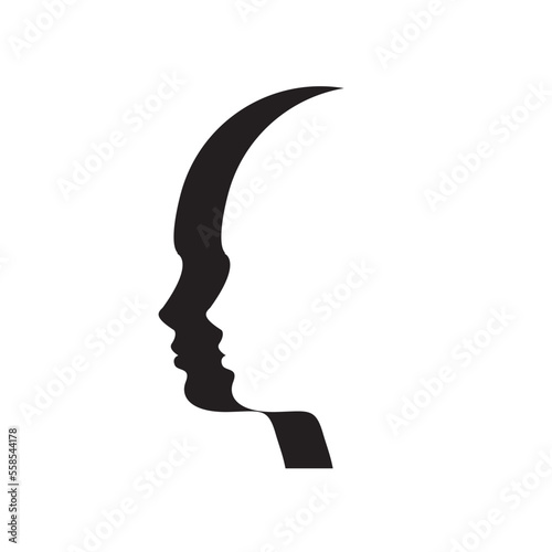 silhouette human profile vector icon 