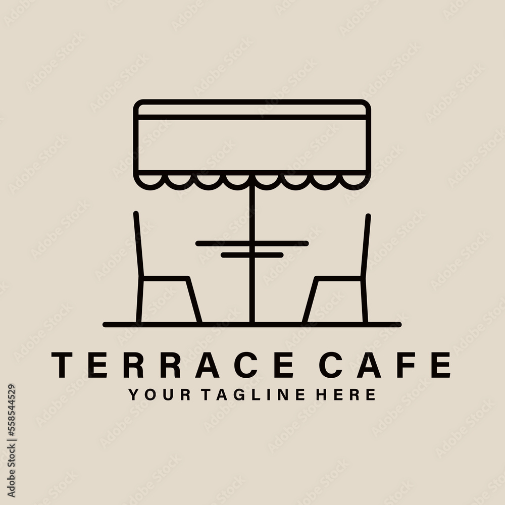 Terrace cafe art logo, icon and symbol, vector illustration design Terrace cafe art logo, icon and symbol, vector illustration design