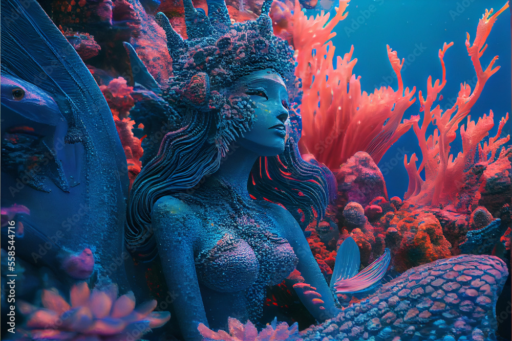 Mermaid Visualisation mermaid - Digital illustration - Generated by Artificial Intelligence ...