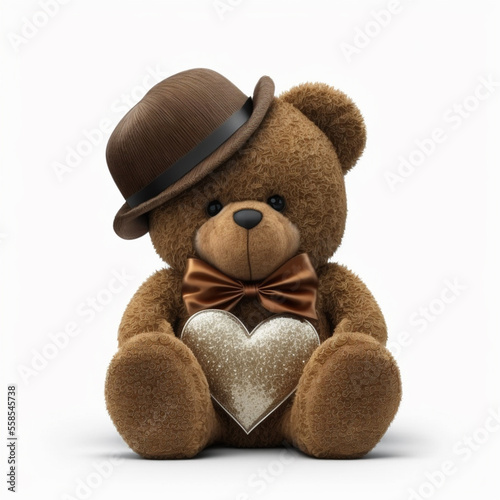 Stylized Teddy Bear for Valentine's Day Generative AI