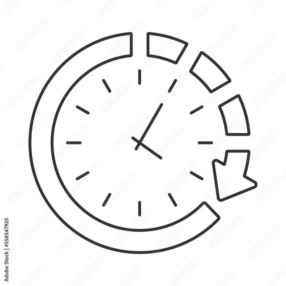The passage of time vector icon. Line sign for mobile concept and web design. Symbol, logo illustration. Vector graphics The passage of time vector icon. Line sign for mobile concept and web design. Symbol, logo illustration. Vector graphics