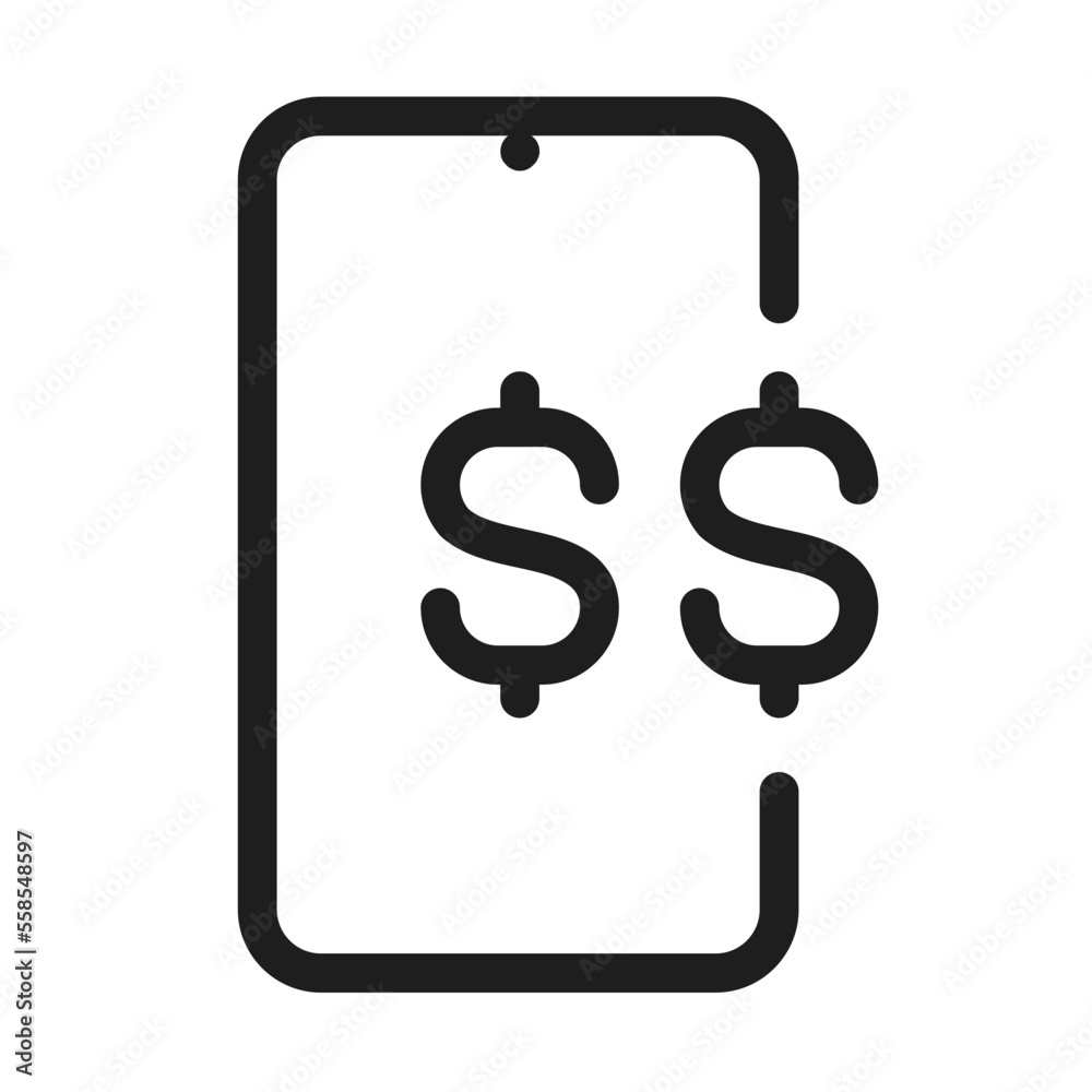 Smartphone Dollar Level two icon