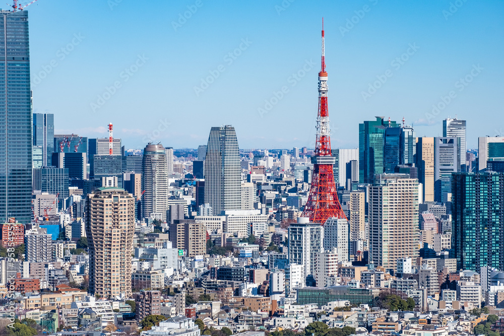日本の首都東京都の都市風景