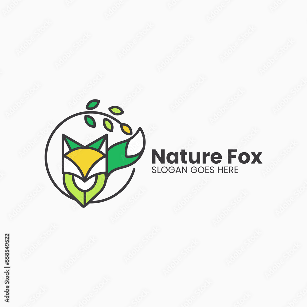 Vector Logo Illustration Nature Fox Simple Mascot Style. Vector Logo Illustration Nature Fox Simple Mascot Style.