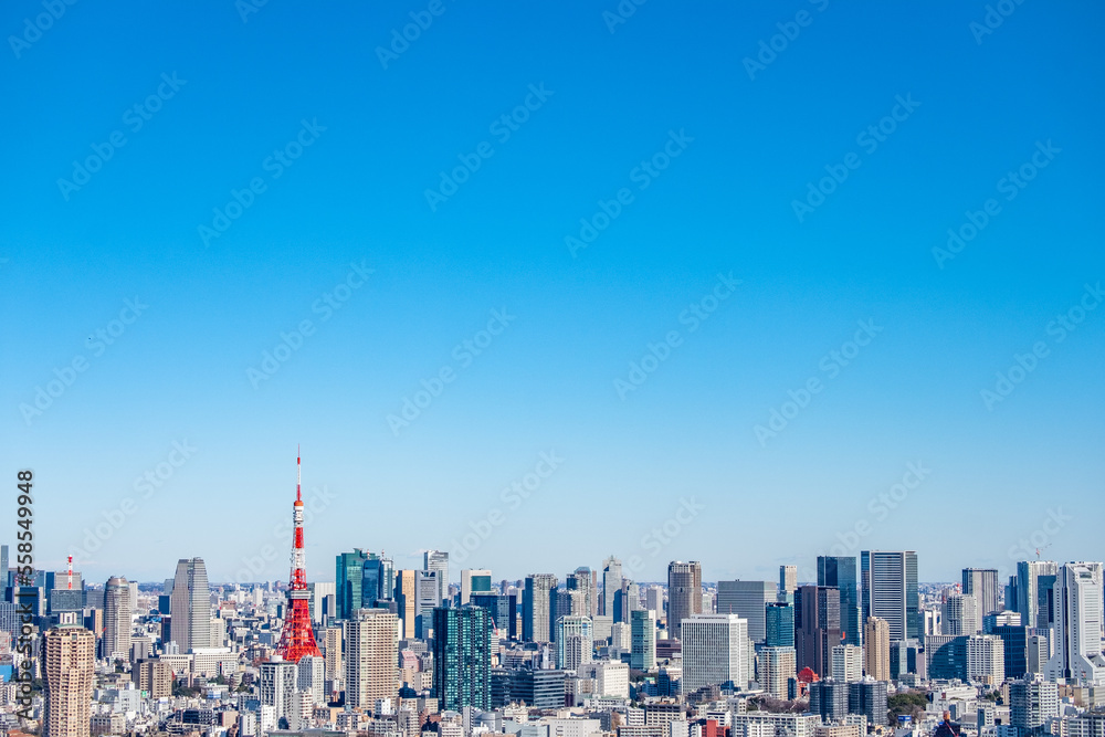 日本の首都東京都の都市風景