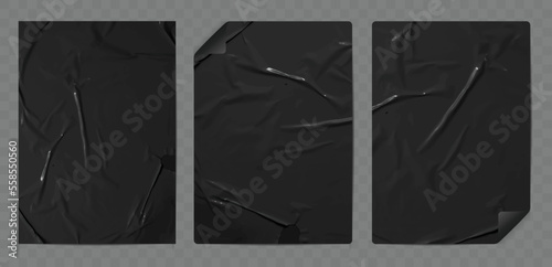 Vector black Stickers Brochure banners poster template design, flyer, leaflets decoration for printing, A4 size