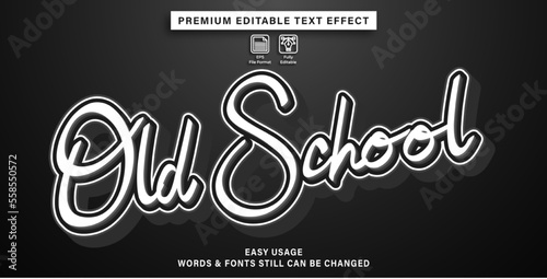 editable text effect old school style