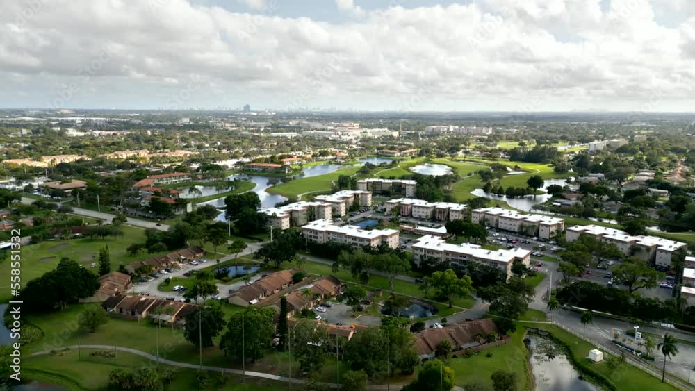 Aerial video Davie Florida condominiums and golf courses FL USA Aerial video Davie Florida condominiums and golf courses FL USA