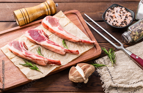 Fresh delicacy Tomahawk lamb chops