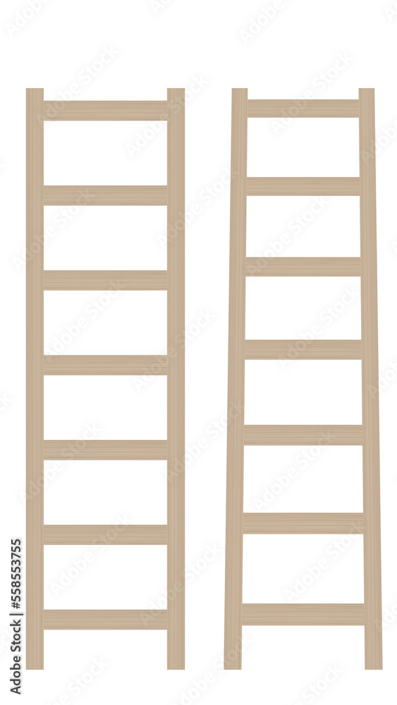 wooden ladder isolated on white PNG background, Vector illustration wooden ladder isolated on white PNG background, Vector illustration
