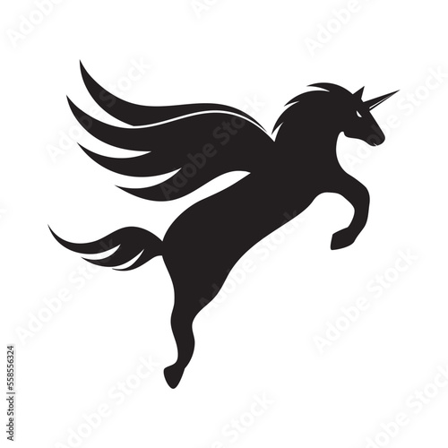 Fototapeta Naklejka Na Ścianę i Meble -  Pegasus icon logo free vector design