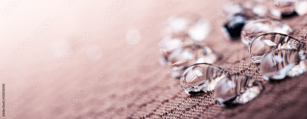 Fototapeta premium Waterproof nanofabric. Protects against rain and bad weather conditions. Macro.