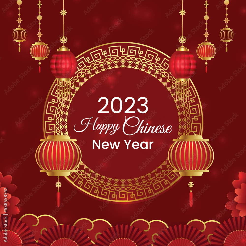 Festival decorative happy chinese new year 2023 style on color Background design 33 Festival decorative happy chinese new year 2023 style on color Background design 33