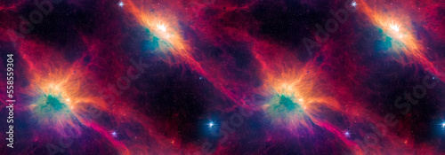 Space nebula and galaxy © Fernando