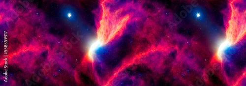 Space nebula and galaxy