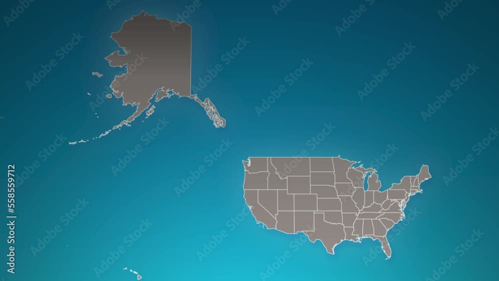 Us Map Zoom In USA Mercator country map with zoom in Realistic Clouds Fly Through ...