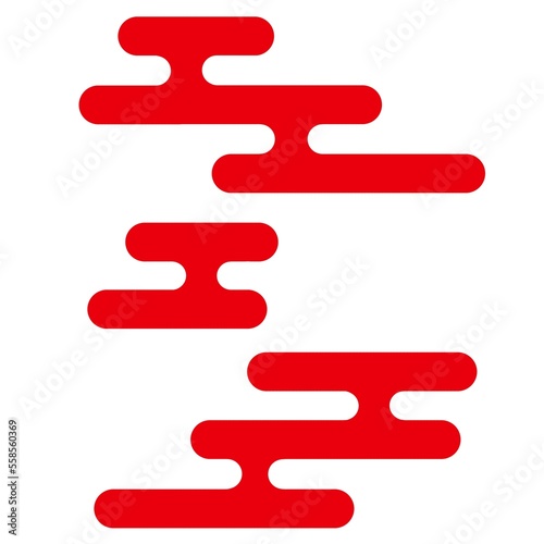 赤色のエ霞　ラスター素材