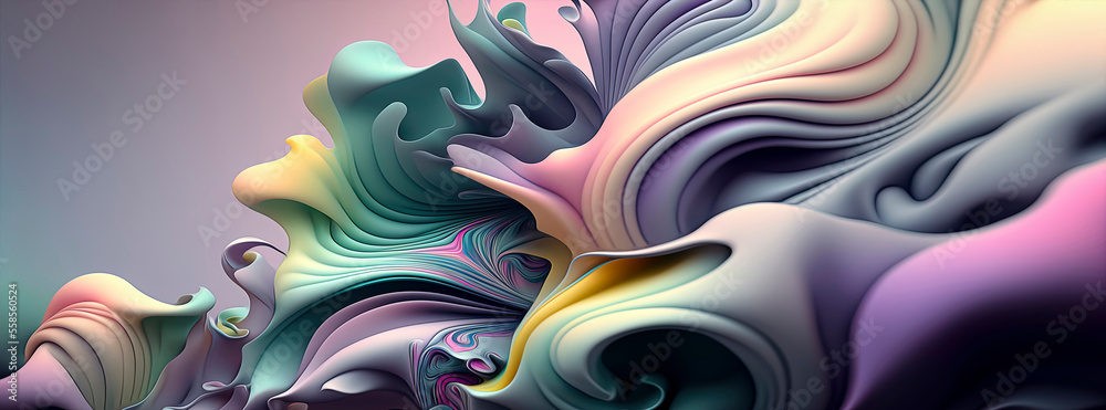 Organic pastell lines as abstract wallpaper background header