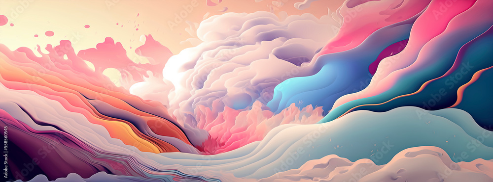 Organic pastell lines as abstract wallpaper background header