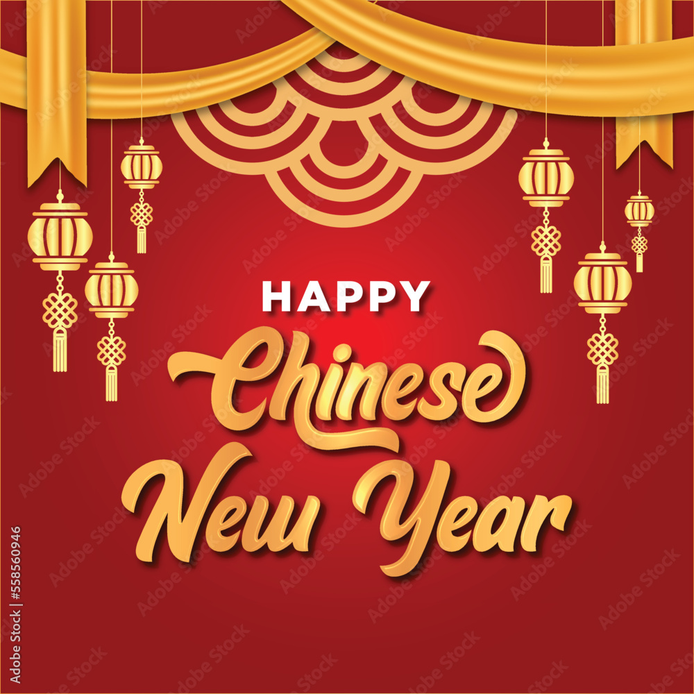 Naklejka premium Happy Chinese New Year 2023