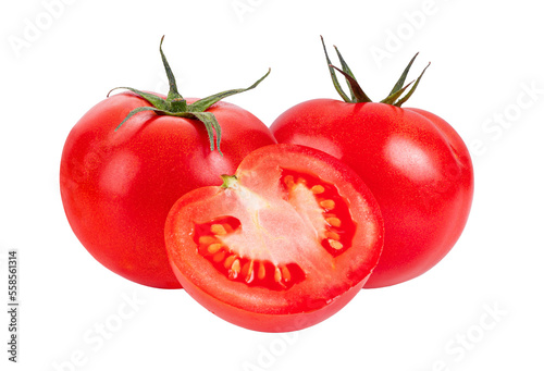 Tomato full depth of field on transparent png