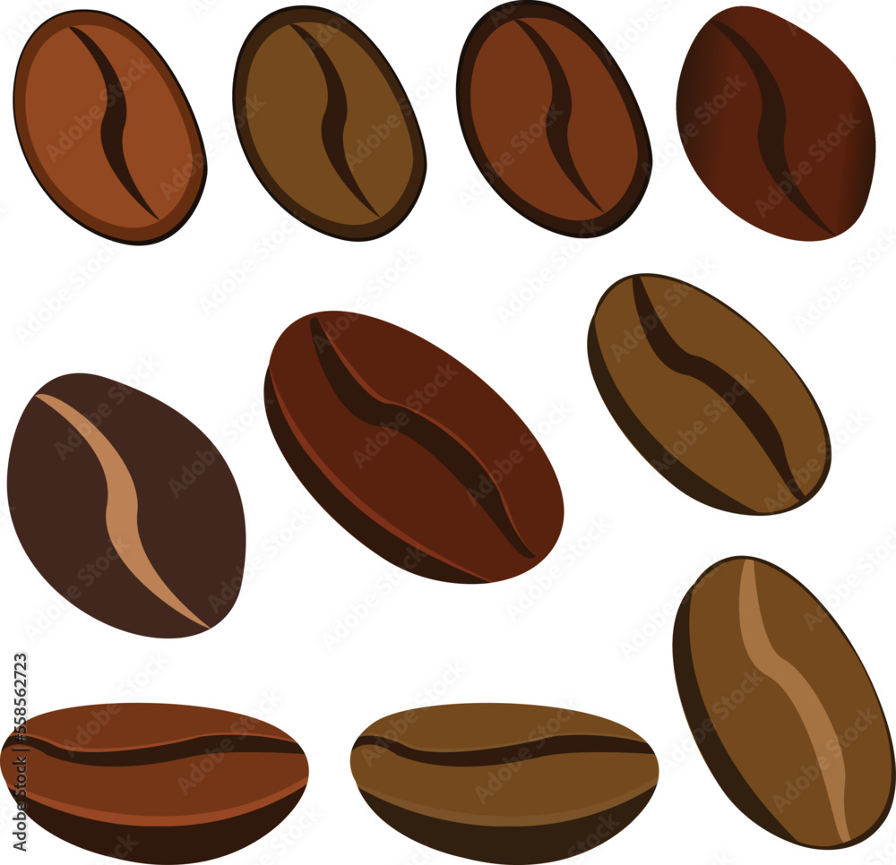 Obraz premium Coffee beans vector illustration