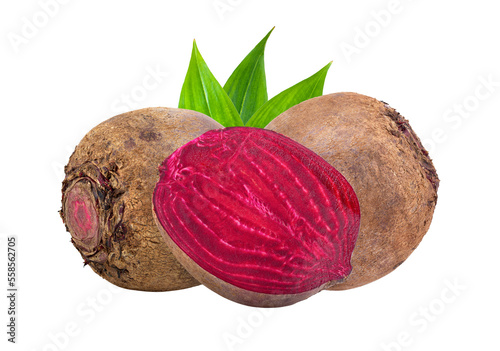 beetroot vegetables with leaf isolated on transparent png